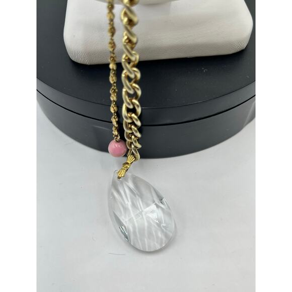 Betsey Johnson Multistrand Webb Bows Pink Beads Crystals Black Heart Necklace - Picture 4 of 10